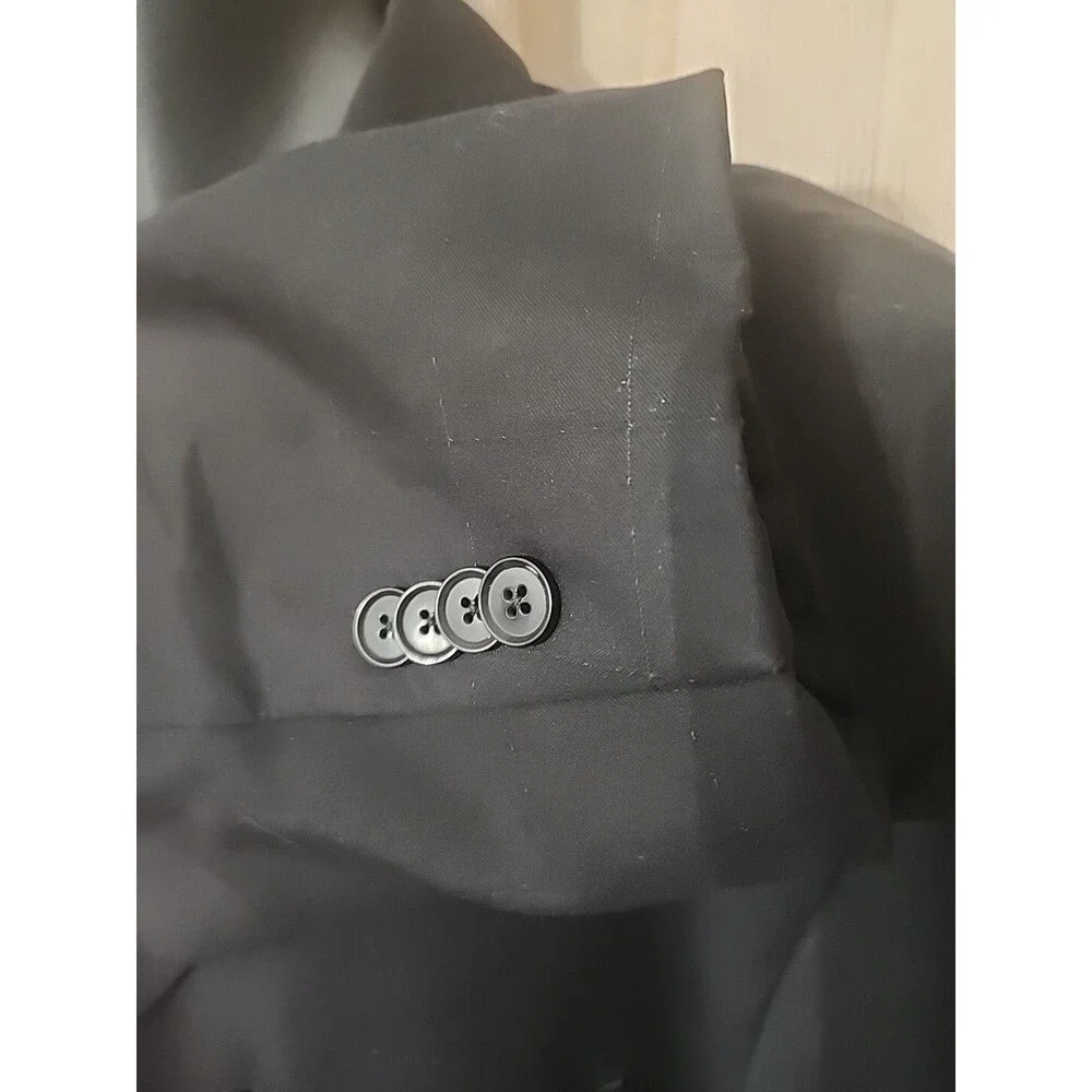 Blazer Riccardo Designed In Italia Men's Black Suit Jacket 46L Very Nice